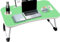 KKTECH Folding Laptop Bed Table Lap Standing Desk Sofa Breakfast Table Bed Tray Laptop Lap Desk with Cup Holder Notebook Stand Steel Legs 60x40x28cm (Green)