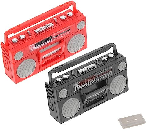 ibasenice 2stücke Mini Retro Radio Modelle Dekorative Figuren Für Puppenhaus Miniatur-Dekorationen Stylische Tischornamente Für Kreatives Spielzeug Und -projekte