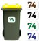 Papa Prints Pack of 4 Personalised Bin Stickers - Waterproof Wheelie Bin Numbers