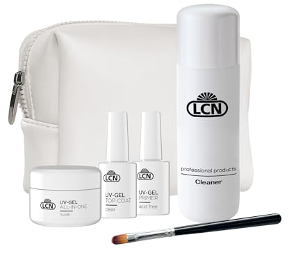 LCN UV-Gel Starter Set - Einsteiger Nagelmodellage-Set für Gelnägel - Komplettpaket für perfekte Nägel - Ohne LED-UV-Lampe - vegan, Säure- & HEMA-frei