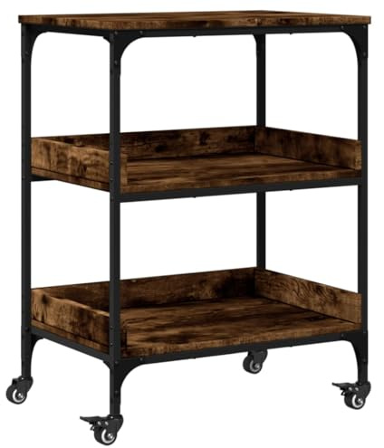 vidaXL Küchenwagen Räuchereiche 60x41x80,5 cm Holzwerkstoff