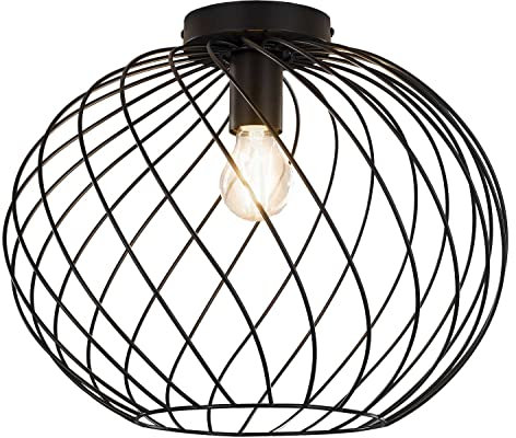 casa NOVA Deckenleuchte - Schwarz - Eisen - Ø 40 cm
