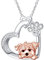 HOOHWE Yorkie Halskette Welpe Hund Halskette 925 Sterling Silber Yorkshire Terrier Anhänger Yorkie Halskette Hund Schmuck Geschenke für Frauen