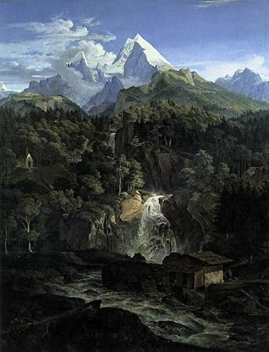 HCOTZHPY Berühmt Leinwand Wandbild Kunstdruck Leinwand Malerei Poster Der watzmann von adrian ludwig richter Leinwand Plakat für Flurdekoration 60x90cm