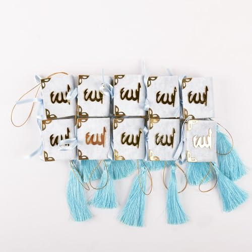 Lot de 10 livres de coran pour cadeaux musulmans - Livre arabe pour hajj - Cadeau islamique (bleu)