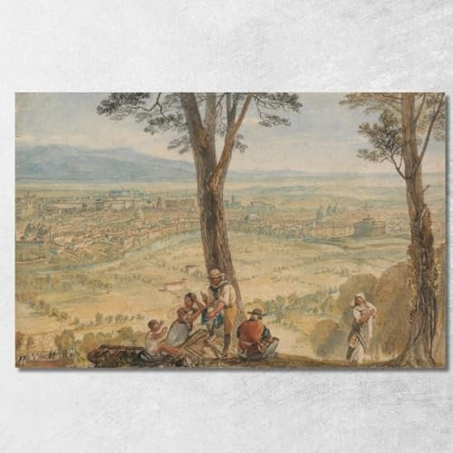 Rom da Monte Mario Joseph Mallord William Turner jwt96 Kunstdruck auf Leinwand, Fine Art, gerahmt, fertig zum Aufhängen, hochwertig, 200 x 120 cm