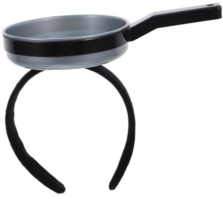 PRETYZOOM Funny Novelty Frying Pan Pan Headband Fried Egg Hair Clasp Stylish Party Costume Accessory for Cosplay Festivals and Dress up Events