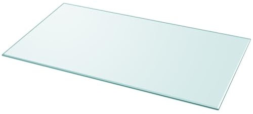 Annlera Plateau de table en verre trempé rectangulaire pour table à manger, table basse ou table de jardin, facile à nettoyer, transparent, 120 x 65 x 0,8 cm