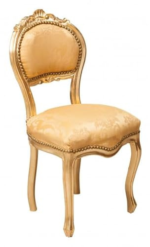 Biscottini Gepolsterter Stuhl aus Massivholz 93 x 42 x 42 cm – Esszimmerstühle – Vintage-Stühle im Louis XVI-Stil – Sessel für Schlafzimmer – Wohnkultur