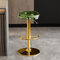 Moderner Barhocker in Grün und Gold, verstellbar, drehbar, für Küchentheke.