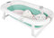 OHMG Bañera Bebe, Bañera Plegable Bebé, Bañera Bebé Con Termómetro Digital, Cojín De Baño, Bañera Bebe Plegable, Compacta Portátil Con Bandeja De Almacenamiento (Verde: 80 x 50 x 23 cm)