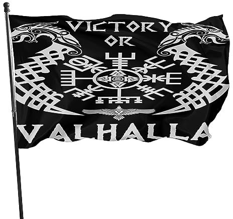 Wikinger Nordische Mythologie Heidnisches Symbol Flagge Langlebig Fahne Hofflagge Für Outdoor Bauernhof Home 90X150Cm
