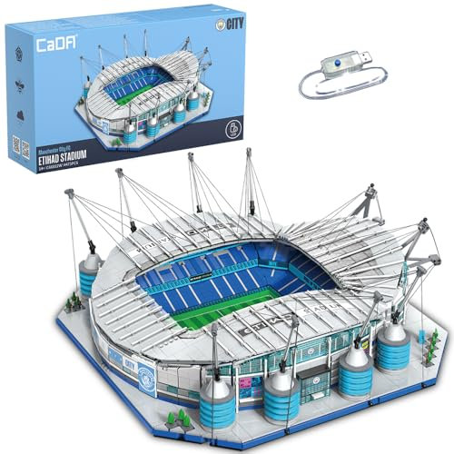 CaDA C66022W Der Fußballclub Manchester City Modell,4473Teile Bausteine klemmbausteine, Bricks MOC House Building Kit mit Beleuchtung