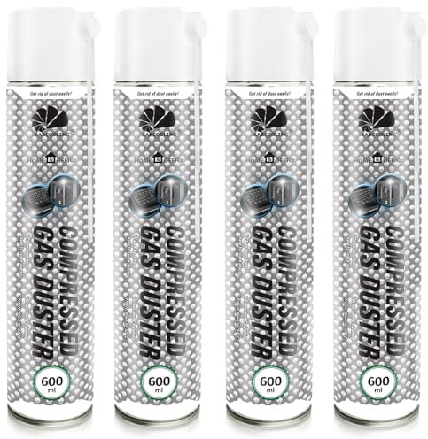 AABCOOLING Home&Office Gas Duster Bombe Air Sec 4x600ml – Aérosol d'Air Comprimé, Souffleur de poussière, Dépoussiérant Puissant, Nettoyage PC, Clavier, Ordinateur Portable, Équipement de Bureau, K1