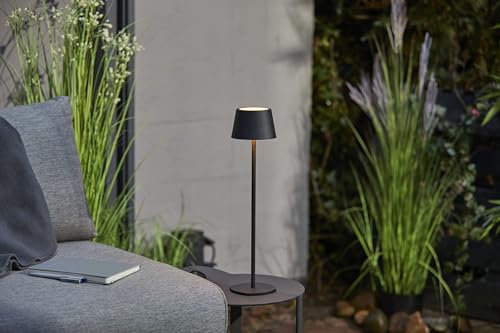 Northpoint 3in1 LED RGB Tischlampe Flaschenleuchte max. 45cm hoch mit 3000mAh Akku 200lm warmweiß und stufenlos dimmbar für Innen und Außen schwarz