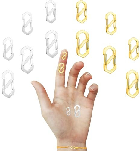 Bracelet Clasps,Lobster Clasps,12 Pcs Gold and Silver Double Opening Necklace Clasp Necklace Shortener,Bracelet Clasps and Closures for Jewelry Making and Repair