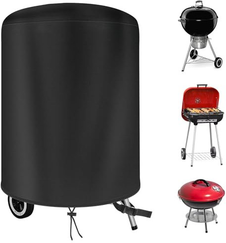 KHAMAL BBQ Grill Abdeckung für Weber- Barbecue Abdeckungen Wasserdicht, 420D Heavy Duty Oxford Fabric Runde BBQ Kugelgrill Abdeckung - 71x68cm