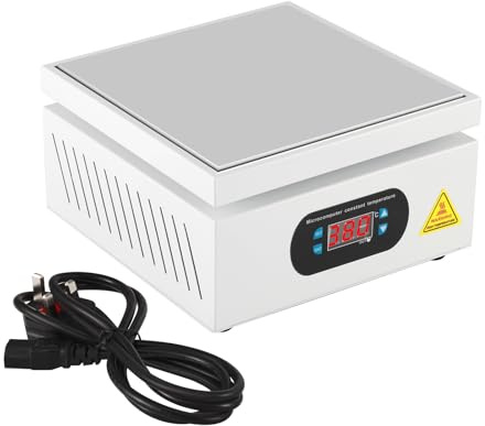 700W Electric Soldering Hot Plate,200x200mm Hot Air Soldering Station with LED Digital Display,0-400℃ Adjustable Hot Plate Preheating Station for Phone Screen Repair Component Heating,UK Plug