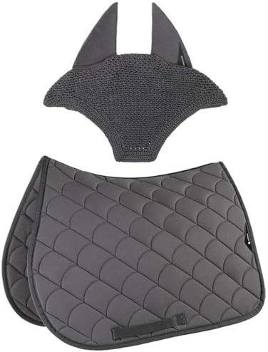 Equiline Set Satteldecke und Mütze Vibe mit Anti-Shock-Steppung Grau DN - Dressage