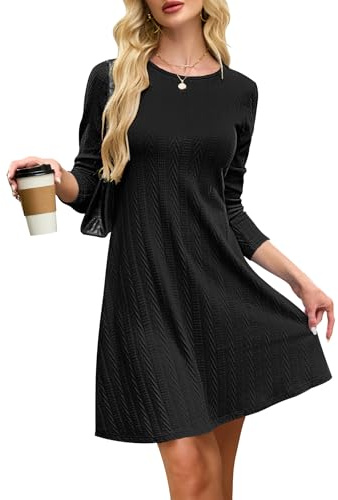 AUSELILY Abito Maglione Donna Vestito Maglia Donna Invernali Casual a Maniche Lunghe Vestito Premaman Tunica