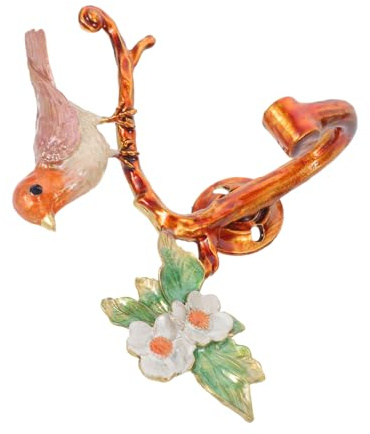 LOLIPPYY Vintage Metall Wandhaken mit Vogel Ast Kreativer Einzelhaken für Garderobe Schlüssel Hüte Dekorative Blumen-designs Langlebig für Flur und Schlafzimmerorganisation