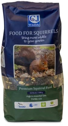 CJ Wildlife Eichhörnchen Futter – ganzjahres-Futter – eiweißreiches Eichhörnchenfutter mit Nüssen und Samen – Snacks für Gartenwildtiere