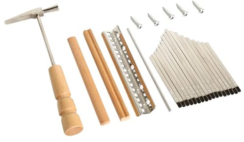 Daumenklavier Tastensatz 17 Tasten Kalimba Selbstgemacht Zubehör | Holz und Metall, 1 Satz mit Zubehörteilen, für Kinder, Selbstgemacht und Reparatur