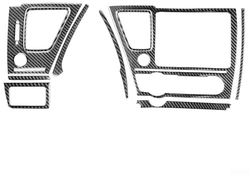 Kohlefaser Armaturenbrett Aufkleber für Civic Mk9 Innenverkleidung Mittelkonsole Overlay Decals Schwarz Strukturierte Abdeckungen Auto Innenraum Zubehör für 2013 2014 2015 für Civic