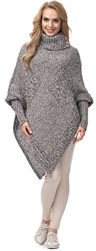 Merry Style Damen Poncho M83N4 (Melange/Beige, One Size)