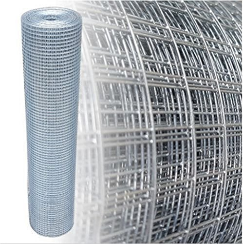 Volierendraht Verzinkt Maschenweite 12x12mm 4-Eck verzinkter Stahl Drahtgitter (50cm x 25m, 0,70mm)