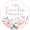 24 STICKER Hochzeit FREUDEN TRÄNEN • BLÜTEN ROSEN BLAU APRICOT GRAU • Taschentücher Taschentuchverpackung Gastgeschenke Marmelade Hochzeitsmarmelade Tischdeko Selbstgemachtes u.v.m. • 4cm rund matt