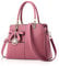 NICOLE&DORIS Damen Handtasche Schultertasche Frau Top Griff Taschen Umhängetasche Retro Weiblich Designer Große Tasche Rosa