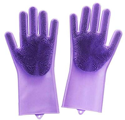 Gants Réutilisables Magique Laver La Vaisselle Gants Silicone Nettoyage Silicone Brosse Gants Éponge Vaisselle De Lavage Pour Laver Vaisselle, Cuisine, Voiture, Salle De Bains, Pet Care Cheveux