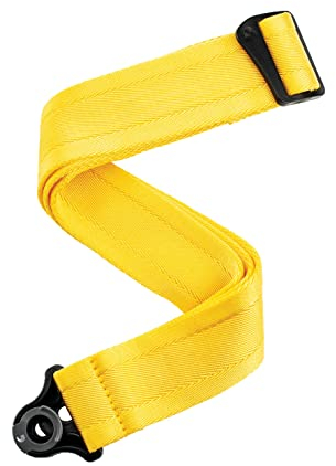 D'Addario Accessories Auto Lock Gitarrengurt - Gitarrengurt mit Verschluss - Locking Guitar Strap - Mildes Gelb, Nylon