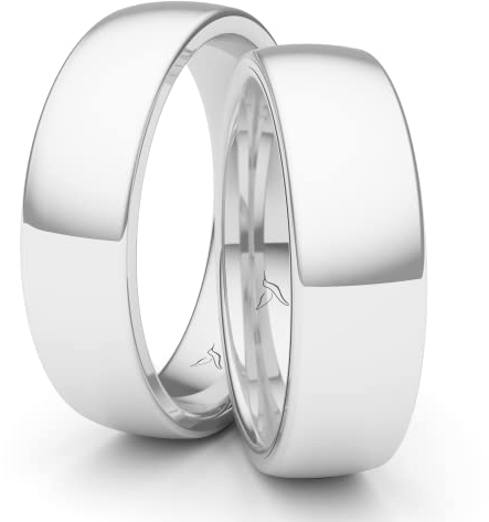 Partnerringe Silber 925 Paarpreis Massiv 6 mm Breite Nickelfrei Freundschaftsringe Trauringe Eheringe 100% Made in Germany- Inkl. Gratis Etui + Gravur (Hochglanz Poliert)