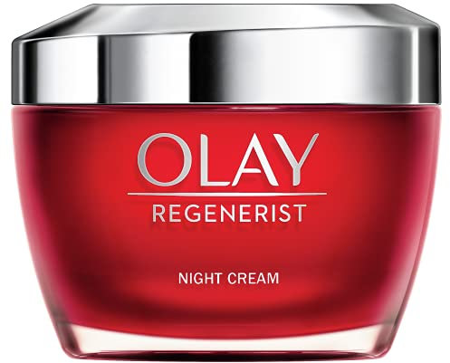 Olay Regenerist Crema Facial de Noche. Hidratante Antiarrugas y Reafirmante Activa con Niacinamida Antienvejecimiento y Péptidos. Reafirma, Restaura e Hidrata. Sin Perfume. 50 ml