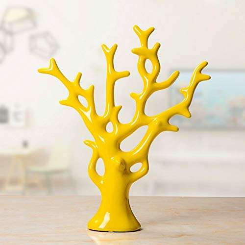 LGYKUMEG Keramik schmuck,Kreative Keramik Dekoration im modernen Stil - Handgefertigte Skulptur in Gelb, 30 * 26cm - Perfekte Schmuck-Dekoration für Zuhause, Hochzeiten und Souvenirsammlungen