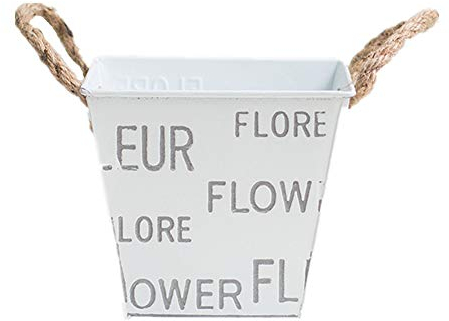 Jjoer Blumenkasten Zink Blumentopf Tragbarer Blumentopf BlumentöPfe Sind Stressresistent Zinkwanne Nicht Leicht Verformbar Blumentopf Metall FüR Home Decor Square
