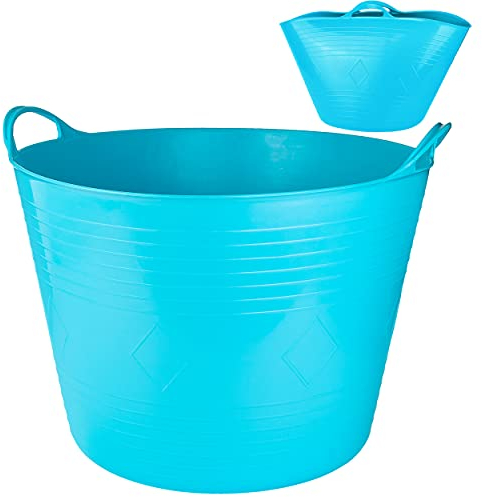 Flexi & flexibel Modell + Farbwahl XXL großer - biegbarer - Aufbewahrungsbehälter mit Henkel - blau - neon Farben - Gummieimer - z.B. Garteneimer/Eimer ..