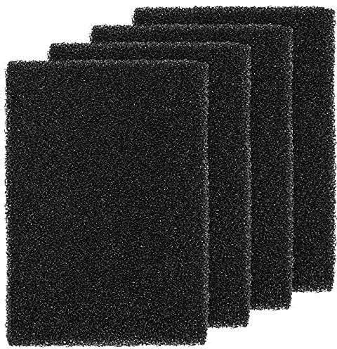Honoson 4 Pack Aquarium Bio Sponge Filter Media Pad Cut to Size Filter Foam Sponges Open Cell Foam Sheet for Aquarium Fish Tank Sump Ponds Hydroponics(8 x 4 x 1 Inch,Black)