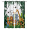 SDSONIU Tropische Dschungel-Cartoon-Tier-Giraffenlöwe Lion Elefant Vorhang für Kinder Schlafzimmer Wohnzimmer Kindervorhänge Vorhang Blickdicht - Fenster-Behandlung 150 x 166 cm