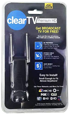 Clear TV Premium HD Digital Indoor Antenna - 50 Mile Range, Ditch Cable