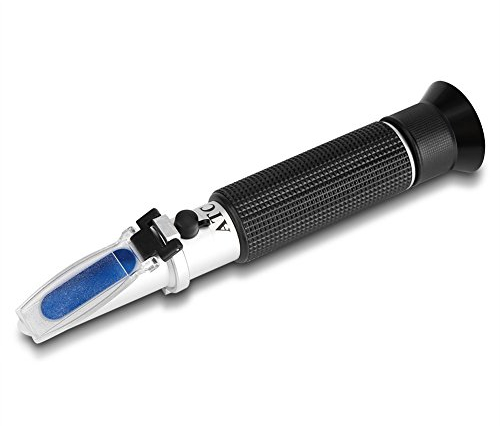 lyrlody Handrefraktometer für Wein, 0~80%, Tragbares Alkoholrefraktometer, Alkoholmessgerät, Refraktometer, für die Weinherstellung, Homebrew-Kit, 30 X 40 X 205 Mm