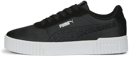 PUMA Women's Fashion Shoes CARINA 2.0 LASER CUT Trainers & Sneakers, PUMA BLACK-STRONG GRAY-PUMA SILVER, 37.5