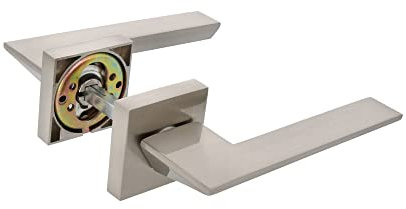 Amig - Set di maniglie per porte | Mod. ZAHORA | 52 x 146 mm | Con bocallave | Design elegante e semplice | Impugnatura ergonomica | Zama Argento opaco