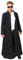 Costume lungo per adulti, con cappotto nero, giacca da spolverino nero per travestimenti, taglia XL