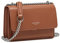 David Jones - Damen Kleine Umhängetasche - Frau Ketten Schultertasche PU Leder - Handtasche Mini Crossbody Bag mit Klappe - Handy Party Tasche Kettentasche Abendtasche Mode Trend - Braun Cognac