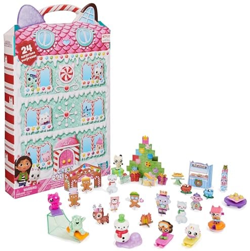 Gabby’s Dollhouse, Calendario Avvento 2023, 24 Giocattoli a Sorpresa con Personaggi, Adesivi e Accessori per la Casa delle Bambole di Gabby, Giocattoli per Bambine e Bambini, 3+ Anni