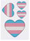 4 x 'Transgender Flag Heart' Temporary Tattoos - Water Resistant, Skin-Safe, Non-Toxic Transfers, Mixed Sizes (TO00050743)