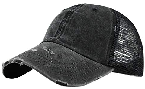 QIFLY Men's Trucker Cap Distressed Snapback Vintage Used Look Retro Sun Hat Sun Protection Cap Baseball Cap Snapback Outdoor Baseball Cap